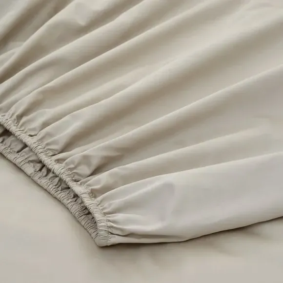 500 Thread Count Fitted Sheet - Mushroom, Cotton