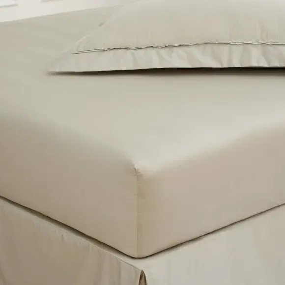500 Thread Count Fitted Sheet - Mushroom, Cotton