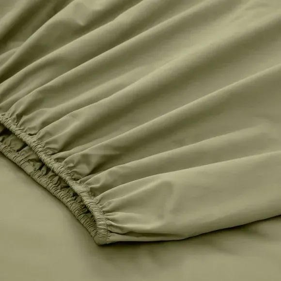 500 Thread Count Fitted Sheet - Olive, Cotton