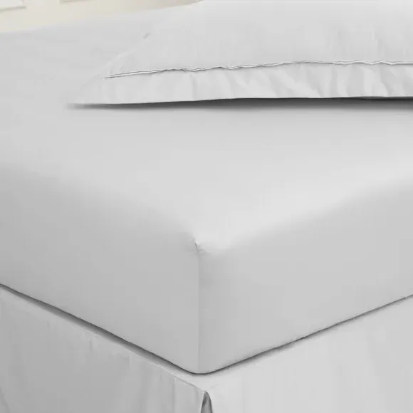 500 Thread Count Fitted Sheet - Silver, Cotton