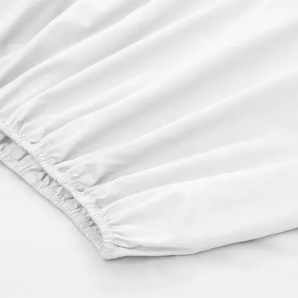 500 Thread Count Fitted Sheet - White, Cotton