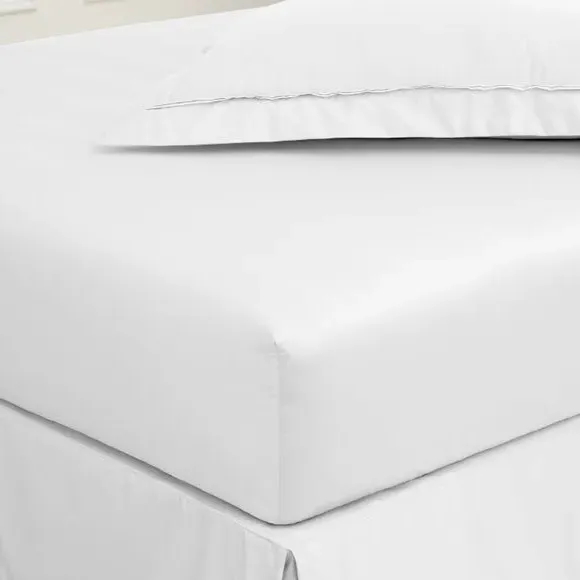 500 Thread Count Fitted Sheet - White, Cotton