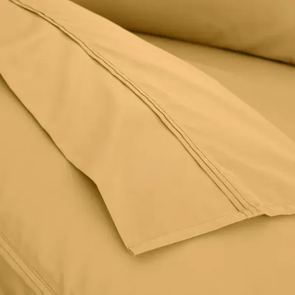 500 Thread Count Flat Sheet - Honey, Cotton Sateen
