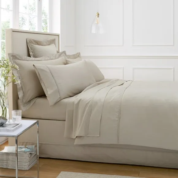 500 Thread Count Flat Sheet - Mushroom, Cotton Sateen