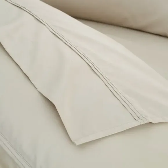500 Thread Count Flat Sheet - Mushroom, Cotton Sateen