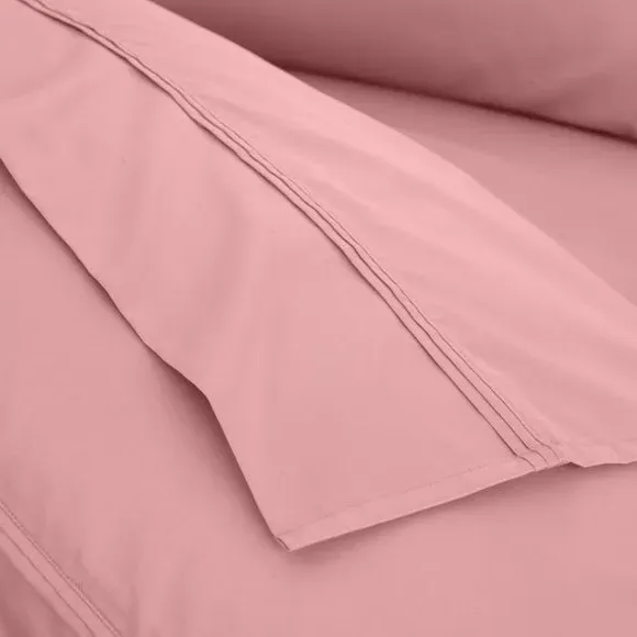 500 Thread Count Flat Sheet - Rose, Cotton Sateen