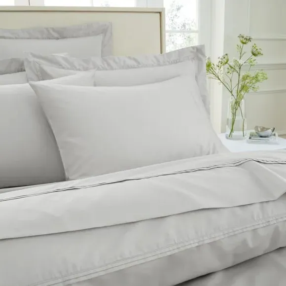 500 Thread Count Flat Sheet - Silver, Cotton Sateen