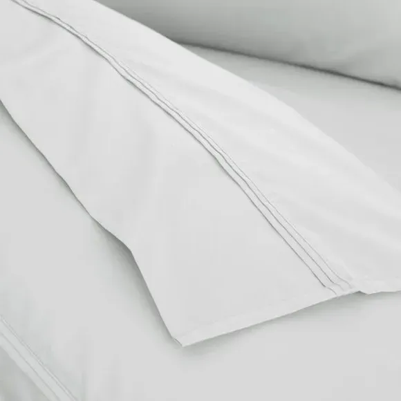500 Thread Count Flat Sheet - Silver, Cotton Sateen