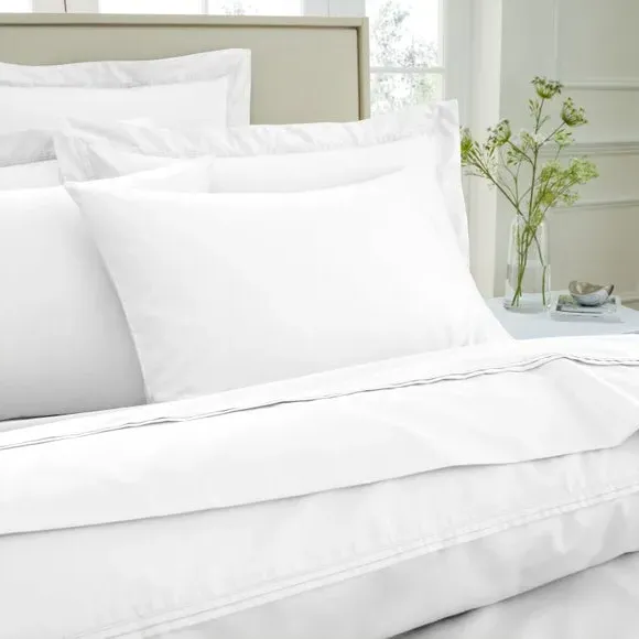 500 Thread Count Flat Sheet - White, Cotton Sateen