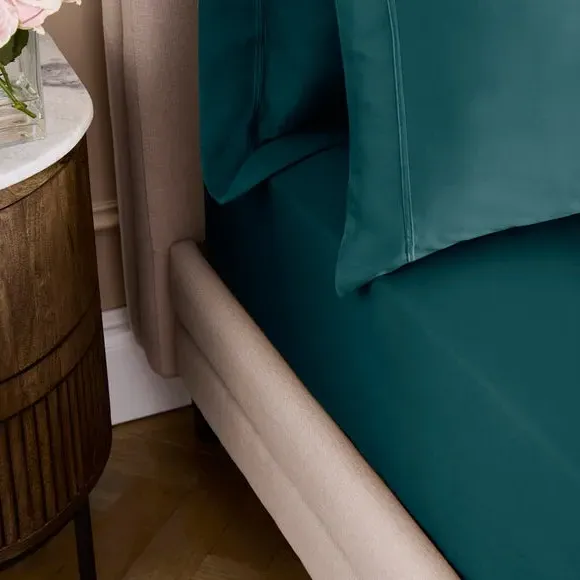 800 Thread Count Fitted Sheet - Blue, Cotton