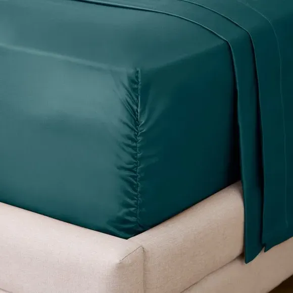 800 Thread Count Fitted Sheet - Blue, Cotton image