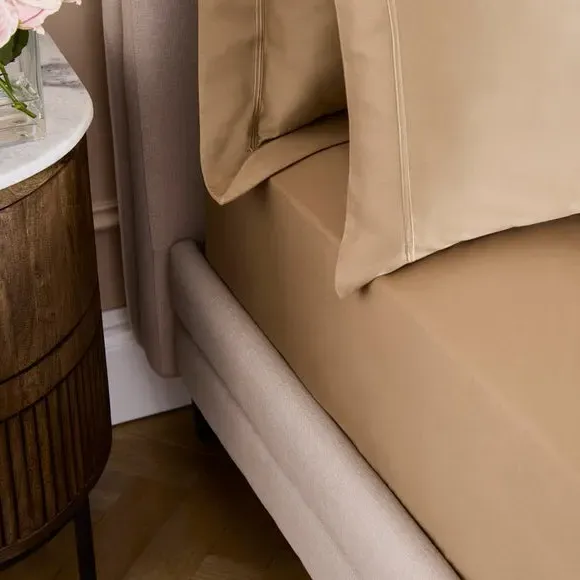 800 Thread Count Fitted Sheet - Camel, Cotton