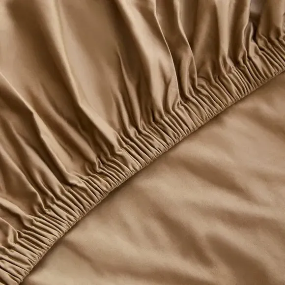 800 Thread Count Fitted Sheet - Camel, Cotton
