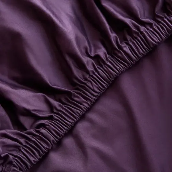800 Thread Count Fitted Sheet - Damson, Cotton