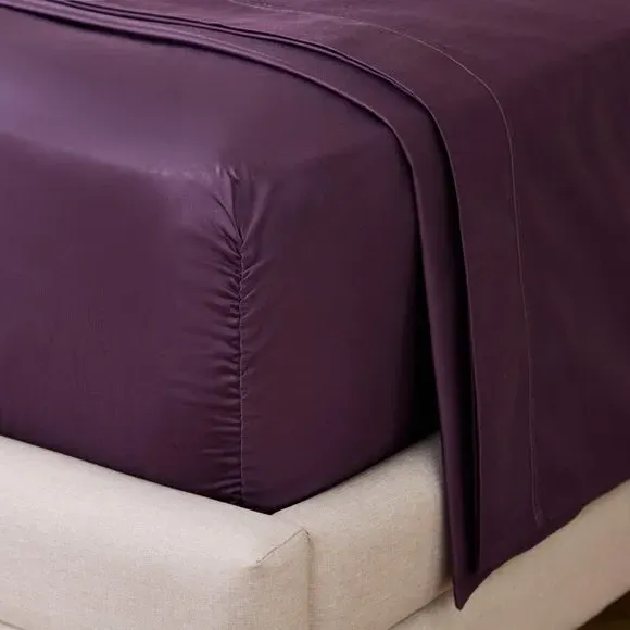 800 Thread Count Fitted Sheet - Damson, Cotton