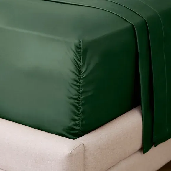 800 Thread Count Fitted Sheet - Forest, Cotton