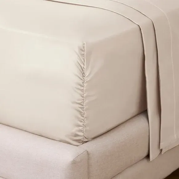 800 Thread Count Fitted Sheet - Ivory, Cotton