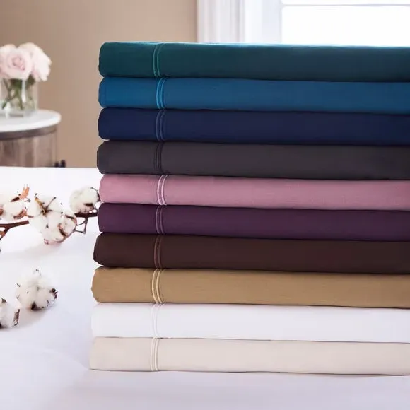 800 Thread Count Flat Sheet - Blue, Cotton