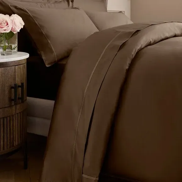800 Thread Count Flat Sheet - Chocolate, Cotton