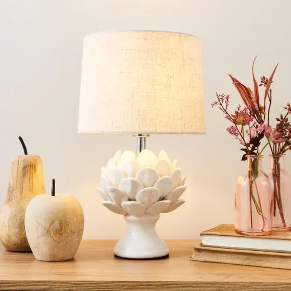 Artichoke Table Lamp - Cream, Ceramic image