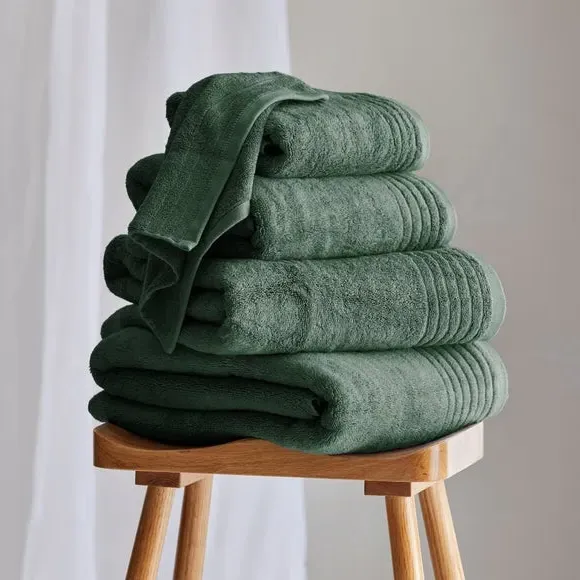 Bath Towel with TENCEL - Green, Cotton Blend