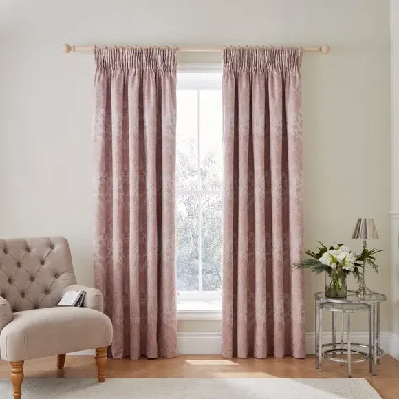 Blackout Curtains Pencil Pleat - Rose, Cotton