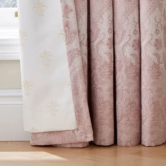 Blackout Curtains Pencil Pleat - Rose, Cotton