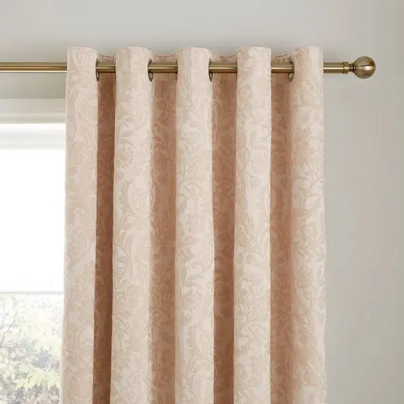 Blackout Eyelet Curtains - Champagne, Jacquard image