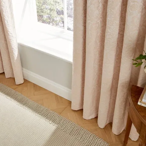 Blackout Eyelet Curtains - Champagne, Jacquard