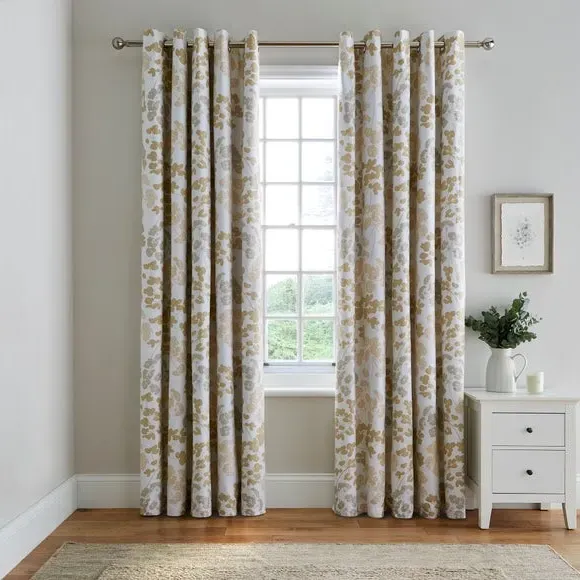 Blackout Eyelet Curtains - Cream, Cotton Sateen image