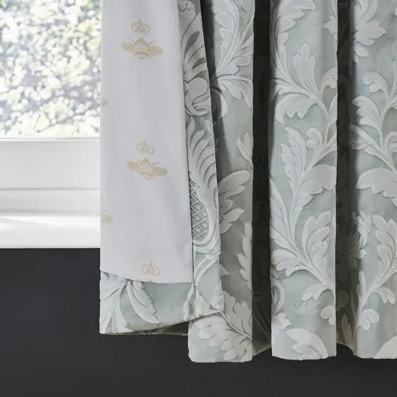 Blackout Eyelet Curtains - Green, Cotton Blend