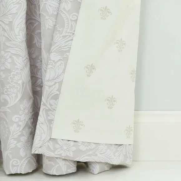 Blackout Eyelet Curtains - Grey, Jacquard