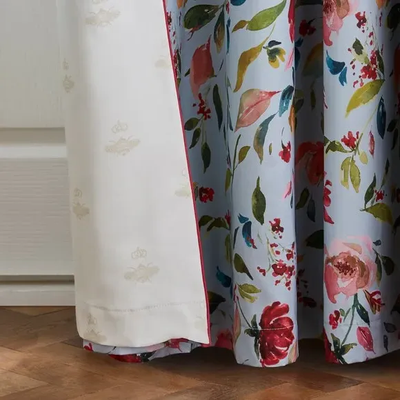 Blackout Eyelet Curtains - Vintage Blue, Cotton