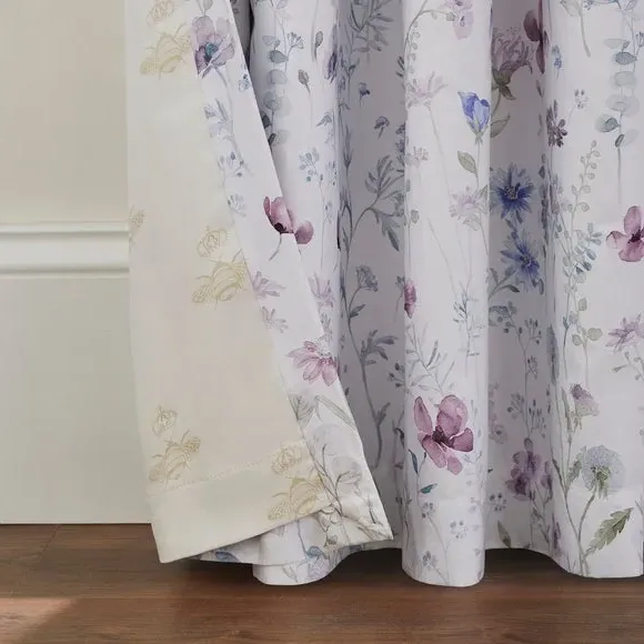 Blackout Pencil Pleat Curtains - Mauve, Cotton