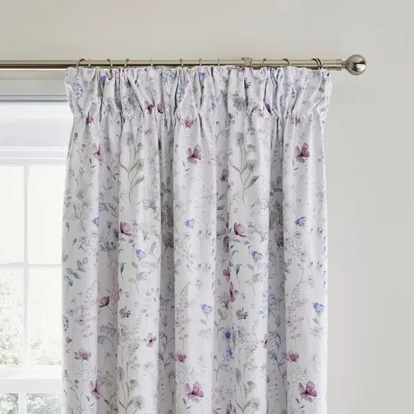 Blackout Pencil Pleat Curtains - Mauve, Cotton image