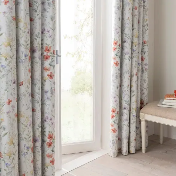 Blackout Pencil Pleat Curtains - Multicolor, Cotton