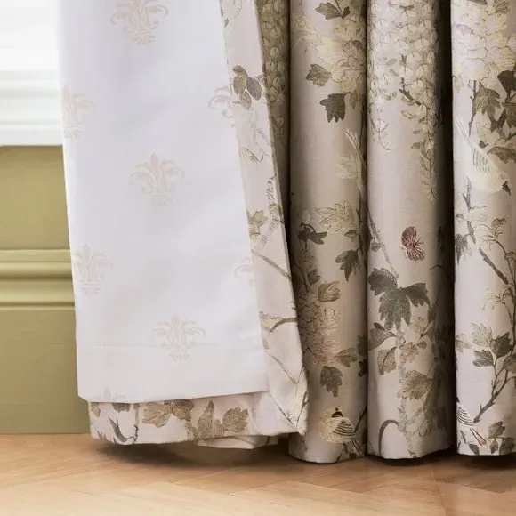 Blackout Pencil Pleat Curtains - Natural, Cotton