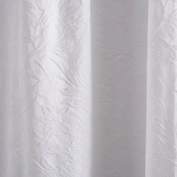 Blackout Pencil Pleat Curtains - White, Cotton