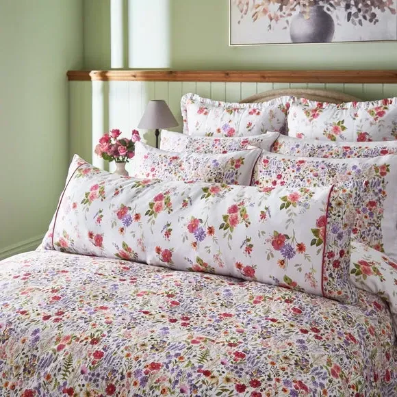 Body Pillowcase with Zip - White, Cotton