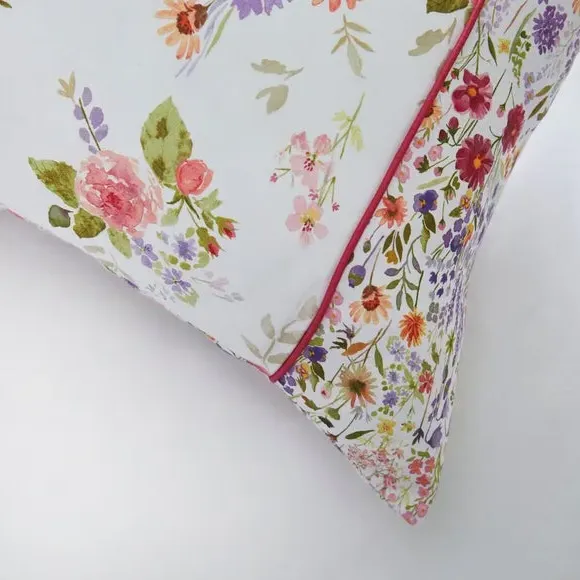 Body Pillowcase with Zip - White, Cotton