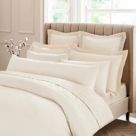 Bolster Pillowcase 300 Thread Count - Cream, Cotton