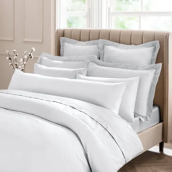 Bolster Pillowcase 300 Thread Count - Silver, Cotton