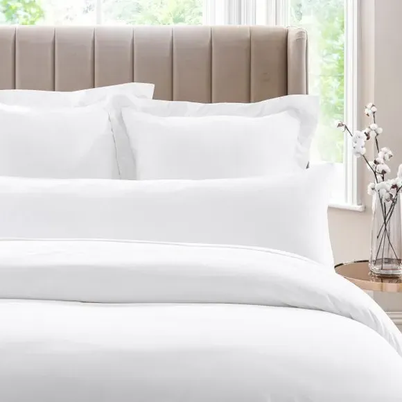Bolster Pillowcase 300 Thread Count - White, Cotton