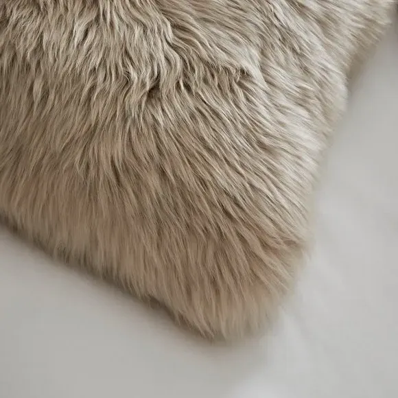 Boudoir Cushion with Zip Cover - Natural, Sheepskin