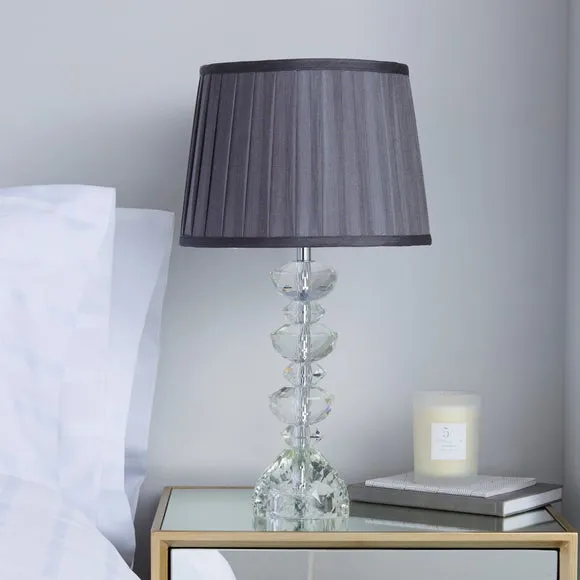 Candlestick Table Lamp - Grey, Crystal