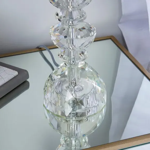 Candlestick Table Lamp - Grey, Crystal