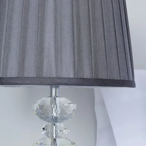 Candlestick Table Lamp - Grey, Crystal