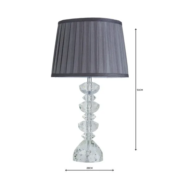 Candlestick Table Lamp - Grey, Crystal