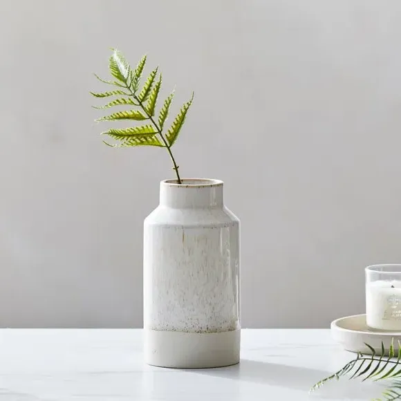 Ceramic Vase with Reactive Glaze - Cream image