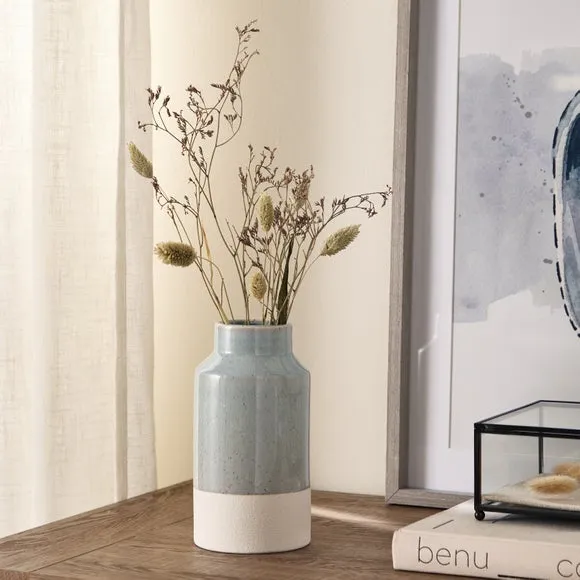 Ceramic Vase with Reactive Glaze - Off-White image